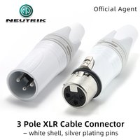 Neutrik White XLR Snake Line Plug 3 Pins Silver Plated DIY Microphone Cable Connector NC3FXX-WT NC3MXX-WT for Personalized Audio
