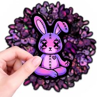 56/112 Pcs Purple Gothic Magic Rabbit Horror Stickers, Self-Adhesive Vinyl Creative for Phone Cup Laptop Printer Decor Decals