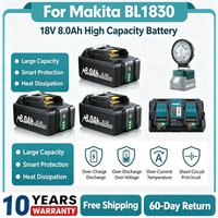 18V 8000mAh Battery For Makita BL1830 BL1815 BL1860 BL1850 BL1840B Battery Power Tools Rechargable Battery With 4A 6A Charger