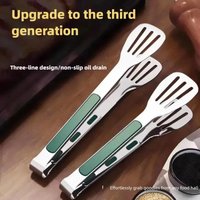 Non-Slip Stainless Steel BBQ Tongs, Multifunctional Food Clip for Grill, Cooking, Salad and Buffet Use