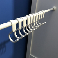 10PCS S-shaped Door Behind Hook Multi-purpose Kitchen Hooks Wardrobe Clothes Cross Bar Universal Portable Bathroom Plastic Hook