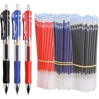 6/30PCS Red/Black/Blue Ink Color 0.5 mm Student Ballpoint Pens Ball Point Writing Stationery Fine School Supplies Pencils Office