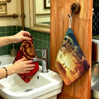 Classic TV Dramas Cobra Kai Hanging Kitchen Towel, Polyester Cotton Material, Multipurpose Hand Wiping Towel For Family