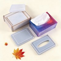 Square silicone molds with and without holes made of epoxy resin can be used for tissue box storage box ornaments