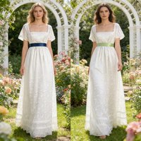 2026 Vintage White Regency Dress for Women Medieval Victorian Corset Square Neck Civil War Era Historical Costume Long Dress