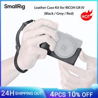 SmallRig GR IV Half Case, Camera Leather Case Kit for RICOH GR IV / GR III / GR IIIx / GR III HDF / GR IIIx HDF, Black/Grey/Red