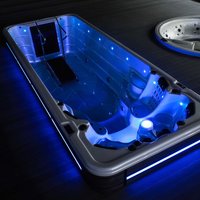 Luxury Outdoor Rectangular 10M Endless Swimming Pool Spa 5.8M Ground Freestanding Swim Spa Turbine 6M Ground Free Standing Pool