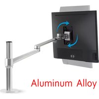 OL-1 10-32' Aluminum Dual Arm LCD TV Table Mount Tilt 360 Rotate Monitor Desk Stand VESA 75 100 Rotatable Bracket Computer Stand