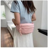 Women's Chest Bag Canvas Crossbody Bag Solid Color Women Sling Waist Pack Versatile Sports Solid Color Waterproof Hiking Bags