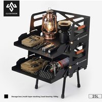 CLS Outdoor Pair Function Shelf 25L Camping Storage Box Portable Folding Table Large Capacity Car Trunk