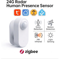 Tuya Human Presence Sensor Smart Zigbee 24G MmWave Radar +PIR, Luminance Detection Use Battery Support Zigbee2mqtt Home Assistan