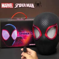 Dostępny w magazynie Miles Spider-Man, elektroniczna maska w skali 1:1 z ruchomymi, świecącymi oczami, sterowana pierścieniem, idealna jako rekwizyt do cosplayu, zabawka, prezent dla chłopców.
