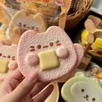 Soft PU Imitation Cat Shaped Toast Ornament Realistic Fake Bread Model Home Desktop Decor Holiday Party Table Layout Adult Stres