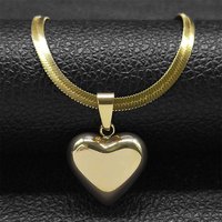 Stainless Steel Heart Pendant Necklace Choker for Women Gold Plated Necklaces Fashion Jewelry Gifts for Girlfriend NFF49-3S04