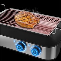 Electric Barbecue Grill Rotisserie Oven Multi-Function Portable Smokeless Barbecue Grill Includes Grill Rack, Meat Rack, and Ske