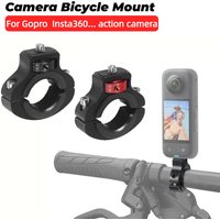 Motorcycle Bicycle Handlebar Clip Holder 1/4 Screw Bike Seatpost Clamp for Gopro 12 11 for Insta360 X3 Stand GPS Phone Holder