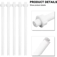 10pcs Toilet Flush Button Rod Dual Push Buttons Rod Bathroom Toilet Plastic White Button Screw Rod Accessories Parts