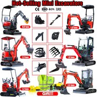 2.5 Ton Compact Mini Crawler Excavator Hydraulic Digger for Construction Agriculture Garden Landscaping Household Farm Customize