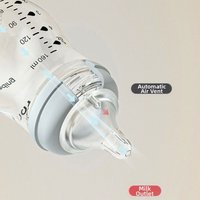 Glass Baby Bottle Anti-flatulence Anti Choking Newborn Feeding Bottle Food Grade Silicone Nipple Infant Milk Bottle Home/Outdoor