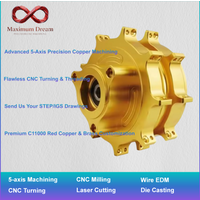 Precision Brass CNC Milling Turning Parts, Custom Wear-Resistant Bronze Gear Valve Hardware per CAD Design, 1pc