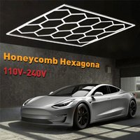 Plafonnier LED hexagonal en nid d'abeille VASTFIRE 1/3/5/8/14 trous, lumière froide 6500K pour garages et ateliers 4S