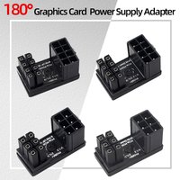 Graphics Card 180° Power Supply Adapter Connector Elbow GPU PSU Steering Connector PCI-E 6Pin 8Pin Rotating Wiring Artifact