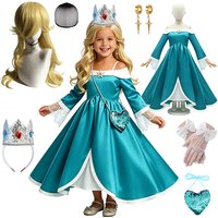 Luxury Satin Off-Shoulder Kids Ball Gown Princess Rosalina Dress for Girls Halloween Cosplay Carnival Party Children's Costume