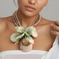 Statement Boho Beads Flower Necklace Handmade for Women Wedding Party Jewelry