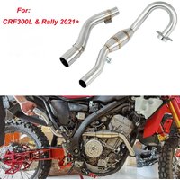 Stainless Steel Exhaust Pipe Header Mid Pipe Slip-On Type For Honda CRF 300L CRF300L Rally ABS 2021 2022 2023