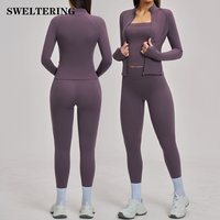 3PCS Yoga Suit Gym Set Women Tracksuit Sports Outfit Running Workout Clothes Long Sleeve Sports Vest Athletic Wear Yoga Clothing