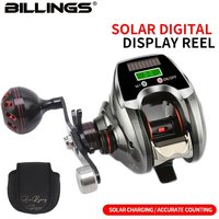 BILLINGS S200 Series Baitcasting Reel,8.0:1 Gear Ratio,USB charging,Solar Charging,Digital Display,22LB Max Drag,For Freshwater