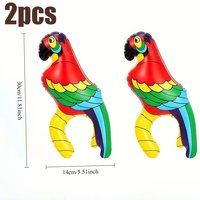 2 PCS Inflatable Pirate Parrot Decoration Shoulder Prop Pet Macaw, Cosplay Pirate Party Decoration Holiday Inflatable Decoration
