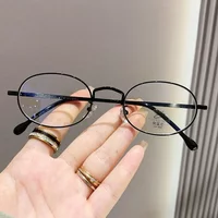 0~ -600 Metal Myopia Glasses Circular Retro Anti Blue Light Glasses Business Style Unisex Eye Protection Eyewear & Accessories
