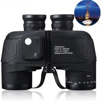 Marine Binoculars 10x50 with Rangefinder Compass for Adults FMC Lens IPX7 Waterproof Telescope for Birdwatching Hunting Boating
