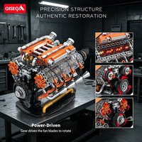 949 Teile MOC Elektrischer LB-V10 Motor Modellbausatz Autoteile Elektrischer Antriebsmotor Bausteine Spielzeug Geschenk für Erwachsene und Kinder