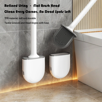 Soft Silicone Toilet Brush Detachable Handle Wall Mount Gap No Dead Angle Cleaning Tool Space Saving Bathroom Accessories