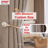 Custom Size Cotton Linen 100% Blackout Curtains for Living Room Bedroom Dining Window Decor Luxury White Tulle Elegant Thicken