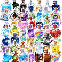 50 Pcs Cartoon Fantasy Potion Bottle Stickers Decorate Scrapbook Stationery Box Phone Suitcase Cup Album Skate Car Bumper Decals