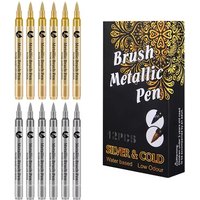 2-12 Pcs DIY Waterproof Paint Marker Pens Gold and Silver Student Supplies Craftwork Brush Pen Art Painting
