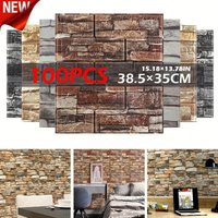 10Pcs 38.5X35cm 3D Wallpaper Decoration Self-adhesive Antique Foam Brick Wallpaper Living Room Bedroom Waterproof Wall Sticker