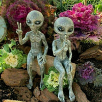 2026 Outdoor Space Alien Ornaments Garden Resin Statue Figurine Home Decoration Gift Garden Yard Decoration Outdoor Miniatures