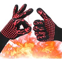 BBQ Grill Gloves High Temperature Resistance Kitchen Microwave Oven Mitts 500 800 Degree Fireproof Non-Slip Barbecue Gloves