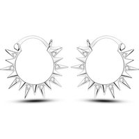 925 Sterling Silver Earrings Women Sparkling Sun Hoop Earring For Anniversary Wedding Jewelry Gifts