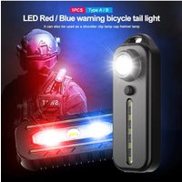 AliExpress ESMARTER USB Rechargeable LED Red Blue Caution Emergency Police Light with Clip Shoulder Flashing Warning Safety Torch Bike Tail Lamp