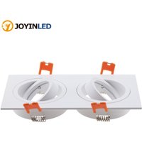 2020 Hot Sale Square Aluminum Double Heads LED Downlight Light Holder GU10 Fitting Fixture Frame Spot Light Bracket For MR16