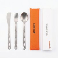3-in-1 Titan-Ultra-Leicht-Besteckset Multifunktionales Tragbares Essbesteck mit Bieröffner-Design Titan-Löffel