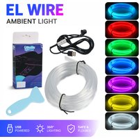 1/2/3/4/5m Auto-Innenraum-Ambientebeleuchtung LED-Streifen 5V DIY Flexibles EL-Kaltlicht RGB Neon mit USB Auto-Dekorations-Atmosphärenlampe