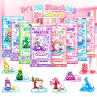 3D Relief Crystal Stacking Stickers, Cute Cartoon DIY Ornament Stickers, Creative Stationery for Kids, Classroom Rewards & Gifts