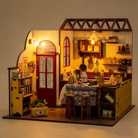 Mini DIY Dollhouse Kit 3D Puzzle Building Model Wooden Doll House Production and Assembly of Room Toys Home Bedroom Decoration w