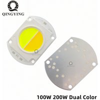 2pcs 100W 200W Dual Color High Power LED COB Chip 32-36V Warm White 3000K Cold White 6500K For Outdoor Floodlight Spotlight Lamp